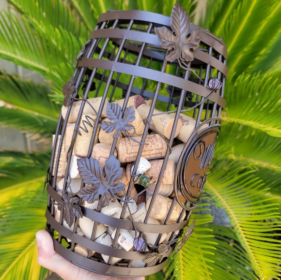 Wine Cork Holder - Metal Home Decor for Kitchen - Cute Barrel Vine - Picture 5 of 8